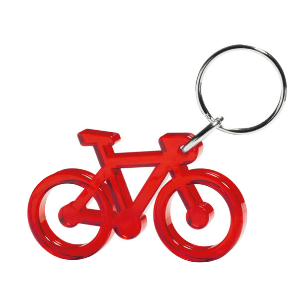 Bike keychain red transp