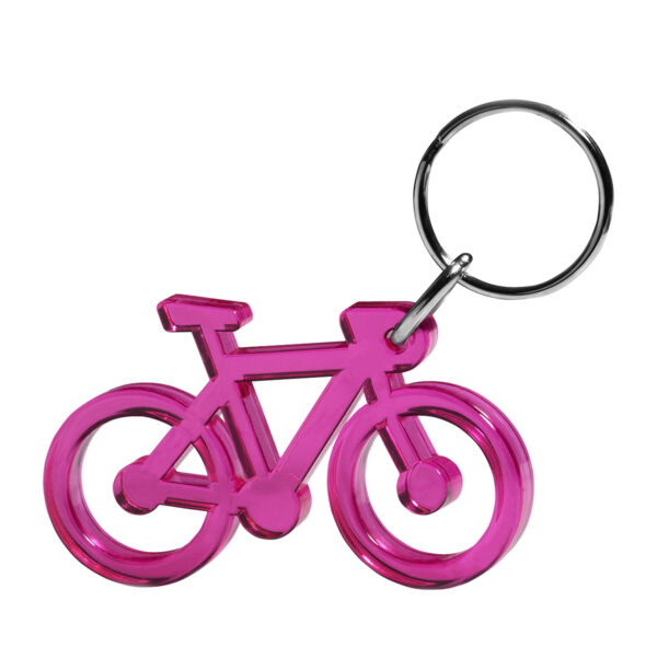 2750-87 Bike keychain hot pink transp